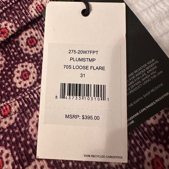 Re/Done 70’s Corduroy Loose Flare - NWT - Size 31 - Picture 9 of 12